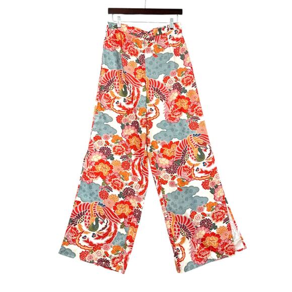 RD & Koko Multicolor‎ Boho Floral Print High Waisted Wide Leg Pants Medium - Picture 1 of 9